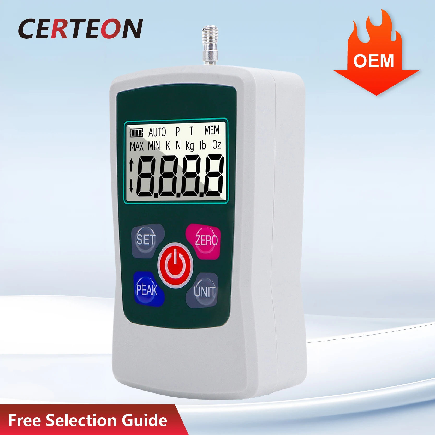 ZMF Handheld Digital Force Gauge Push Pull Tester 500N LCD Display Industrial Lab Use Tool