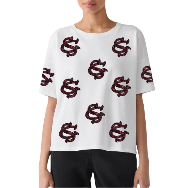 Wholesale Custom OEM 2026 New Arrivals Game Day Famous Team Logos Lover T-shirts Wholesale Embroidered Sequin Patches