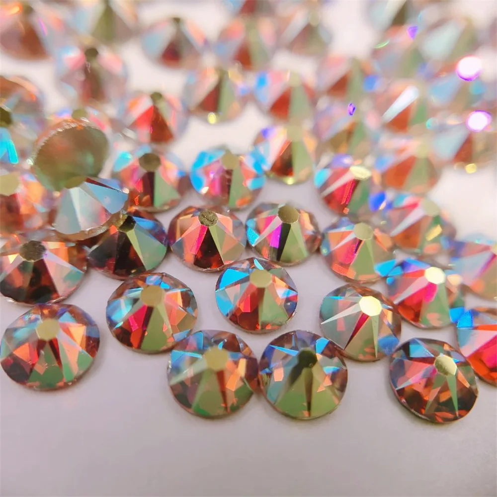 Luxury Wholesale 8 Big 8 Small 2088 Cut Rhinestone Non Hotfix Glue on Nail Crystal Strass Flat Back Crystal