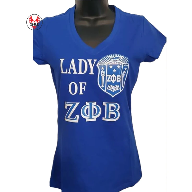 Sorority Zeta Phi Beta Greek Letters Baby for Women Fitted Graphic Slim Fit Tee Shirts Streetwear Embroidered Patch